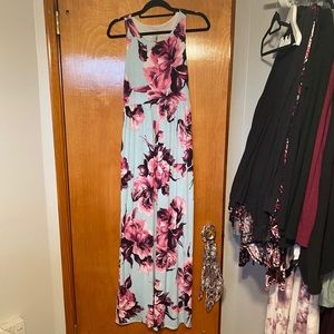 Floral racer back dress